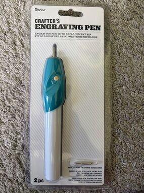 Darice Engraving Pen in Teal and White